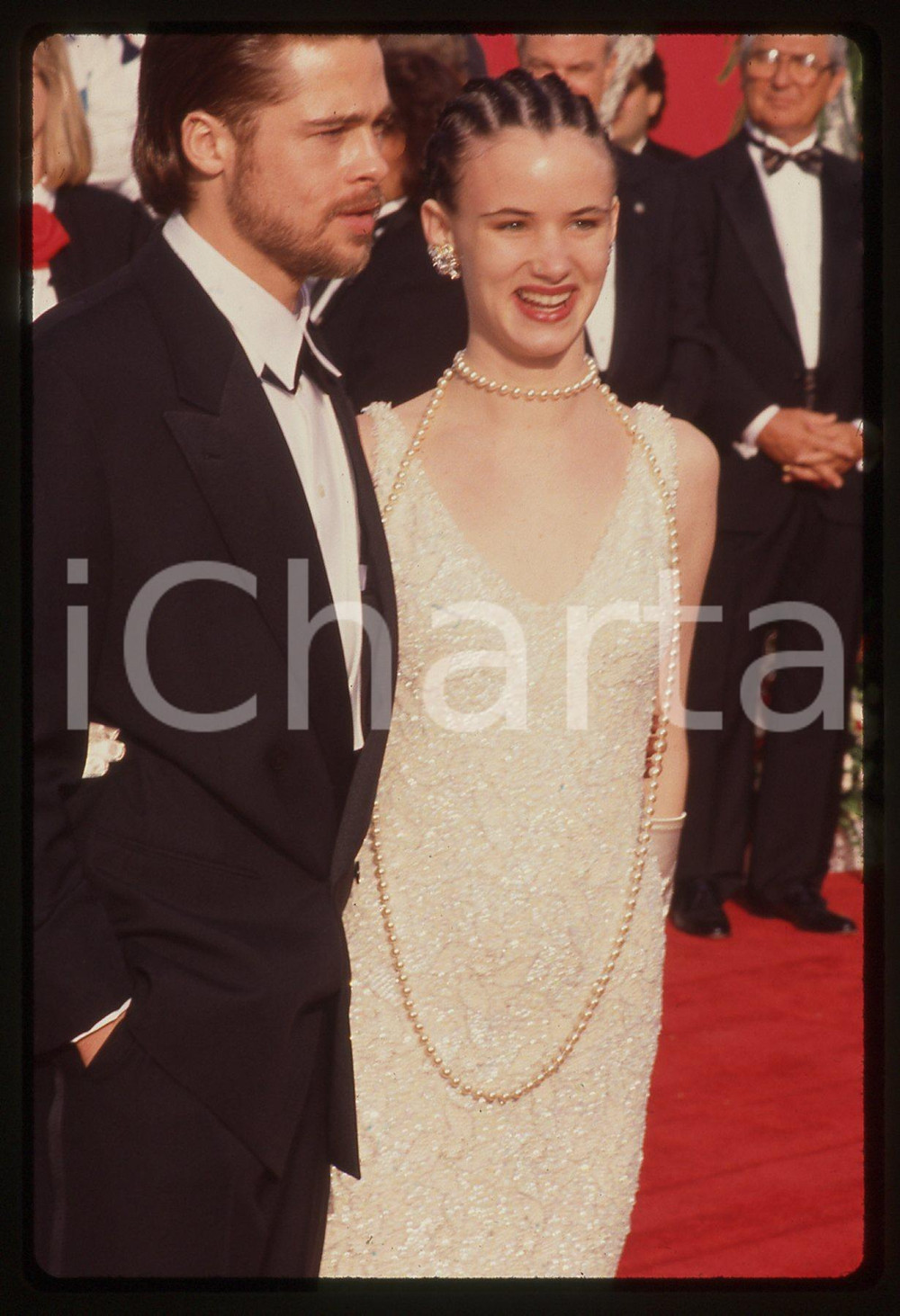 35mm vintage slide*1992 ACADEMY AWARDS Juliette LEWIS e Brad PITT alla cerimonia
