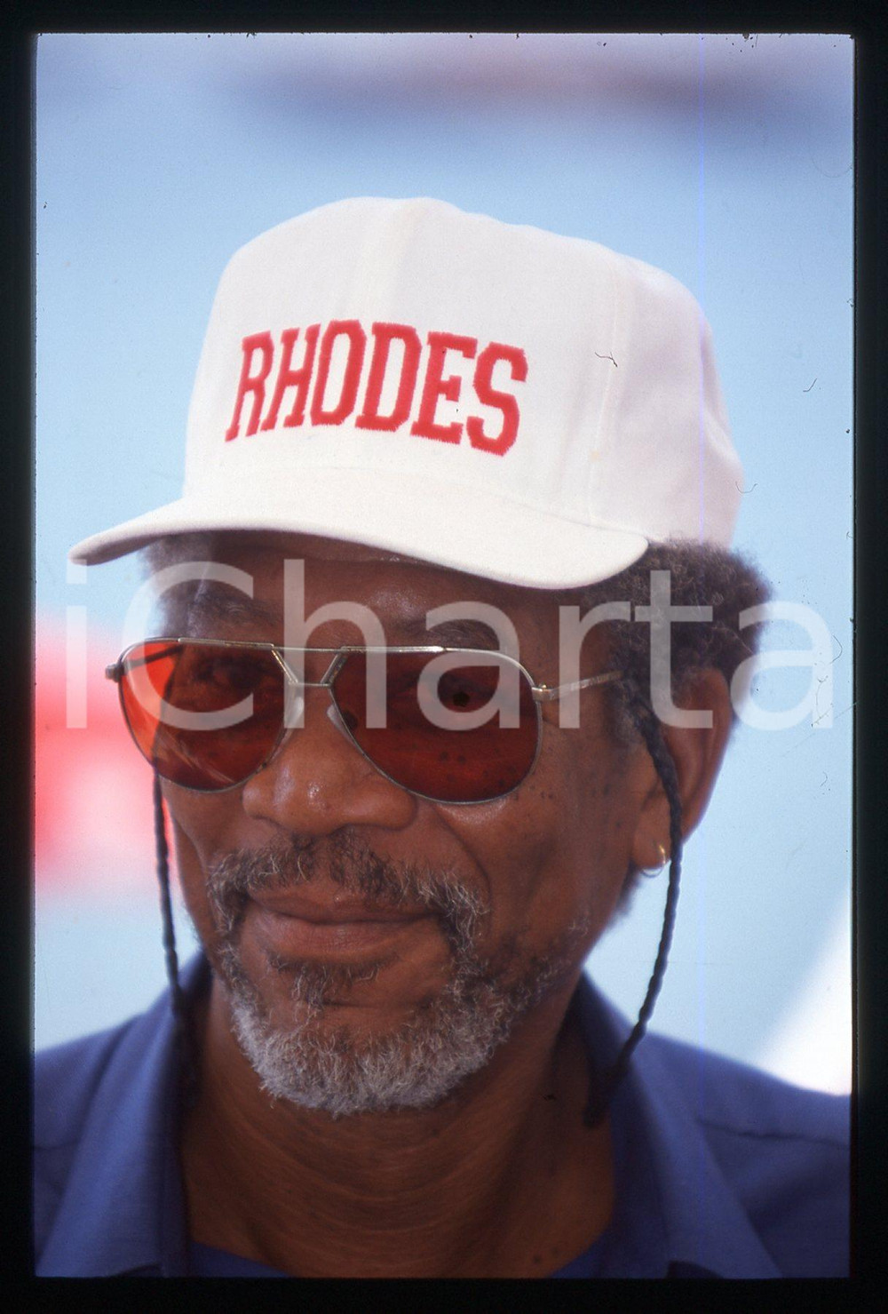 35mm vintage slide* 2000 CANNES Morgan FREEMAN al Festival con film BETTY LOVE