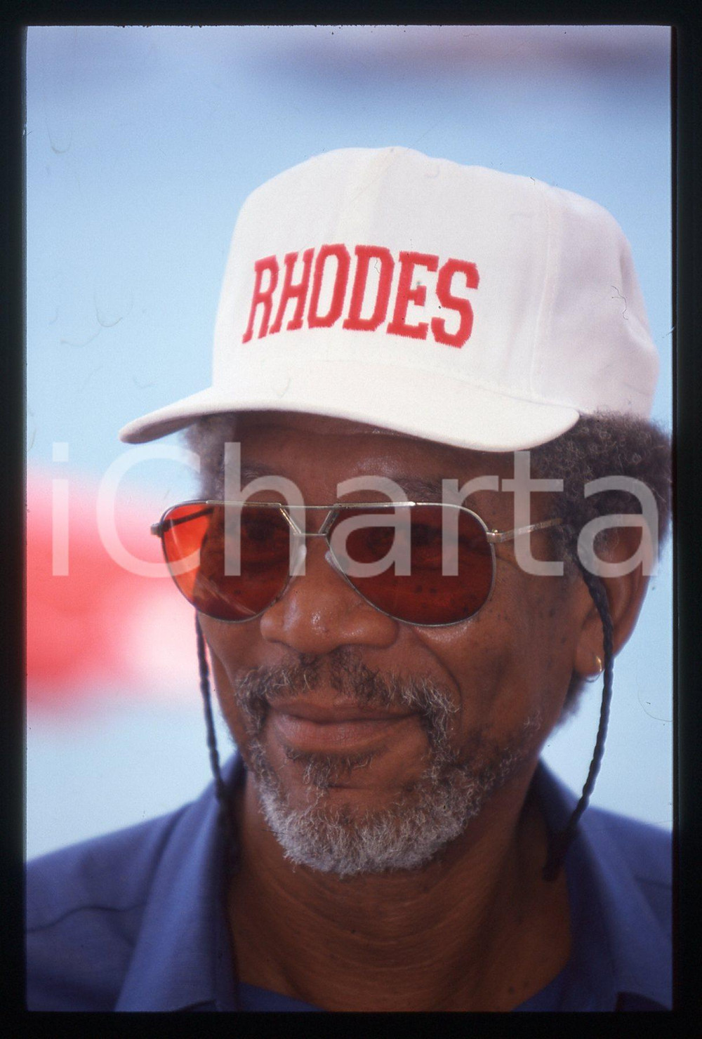 35mm vintage slide* 2000 CANNES Morgan FREEMAN al Festival con film BETTY LOVE 2
