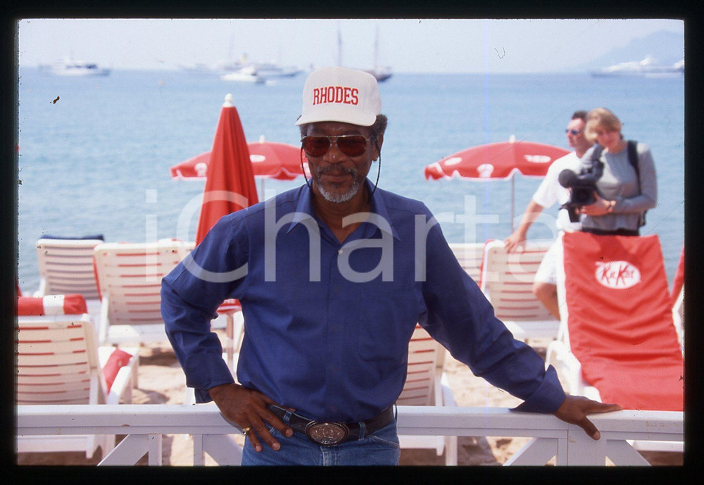 35mm vintage slide* 2000 CANNES Morgan FREEMAN al Festival con film BETTY LOVE 3