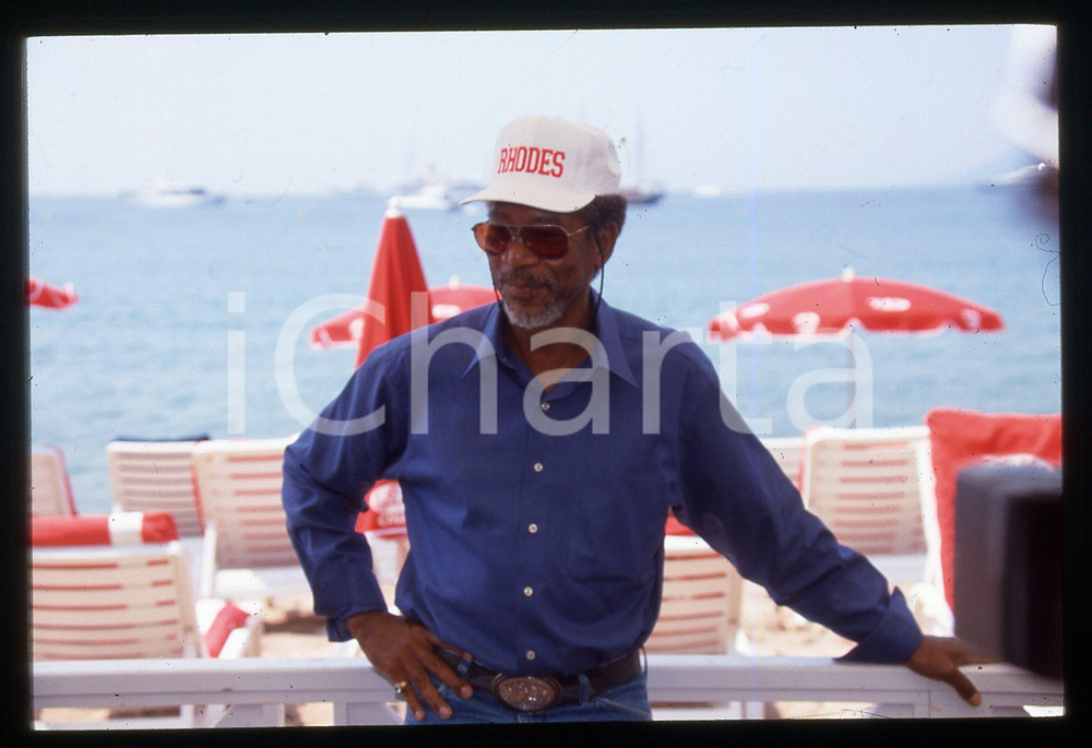 35mm vintage slide* 2000 CANNES Morgan FREEMAN al Festival con film BETTY LOVE 5