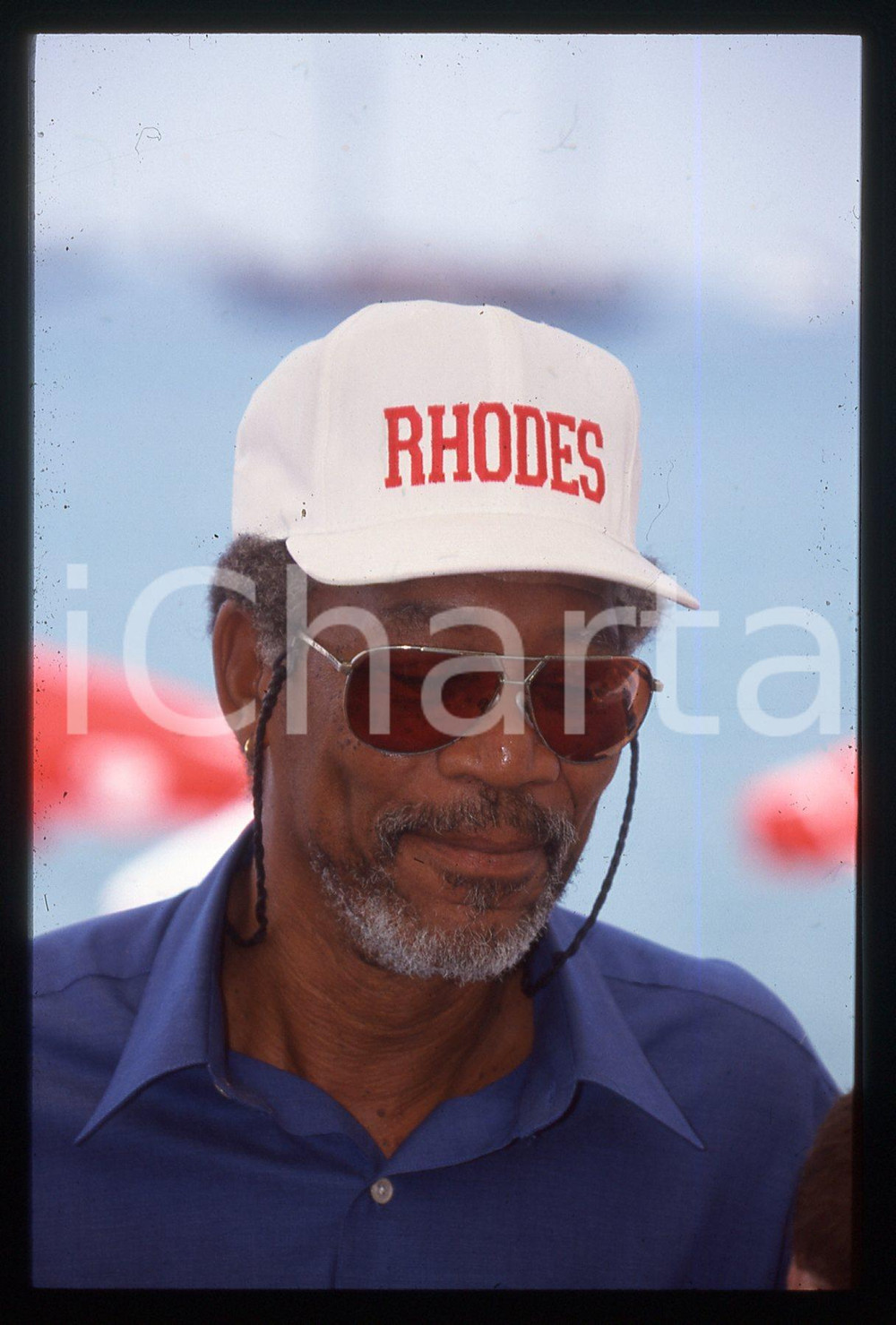 35mm vintage slide* 2000 CANNES Morgan FREEMAN al Festival con film BETTY LOVE 7
