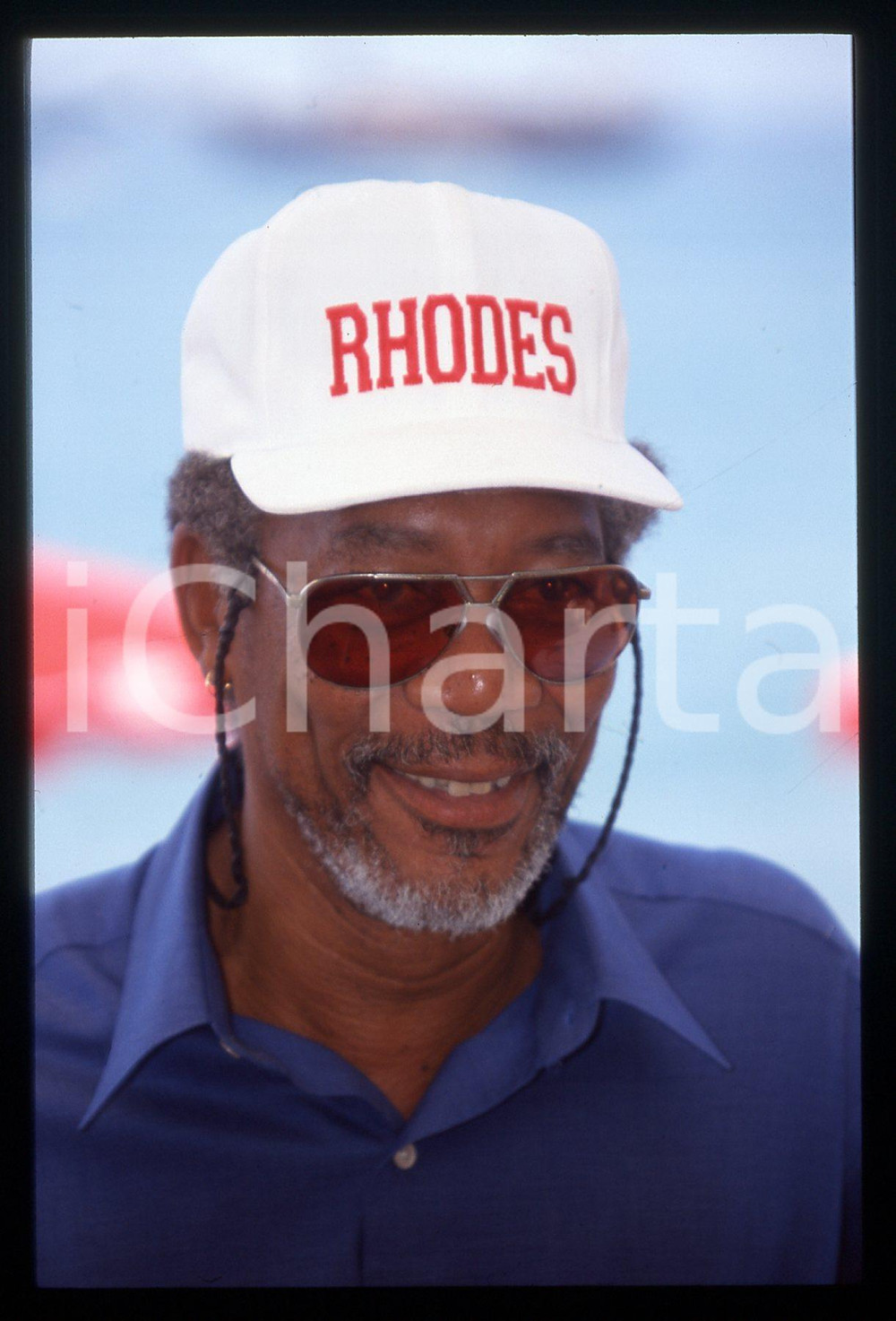 35mm vintage slide* 2000 CANNES Morgan FREEMAN al Festival con film BETTY LOVE 9