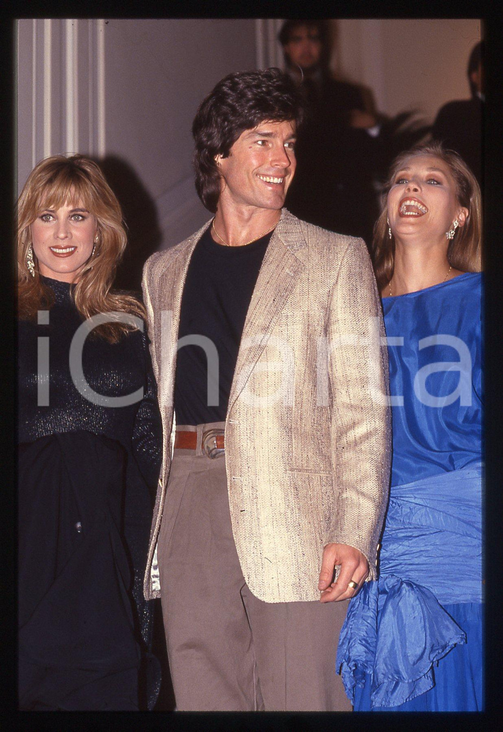 35mm vintage slide* 1990 ROMA Hotel PLAZA Ron MOSS e Teri Ann LINN di BEAUTIFUL