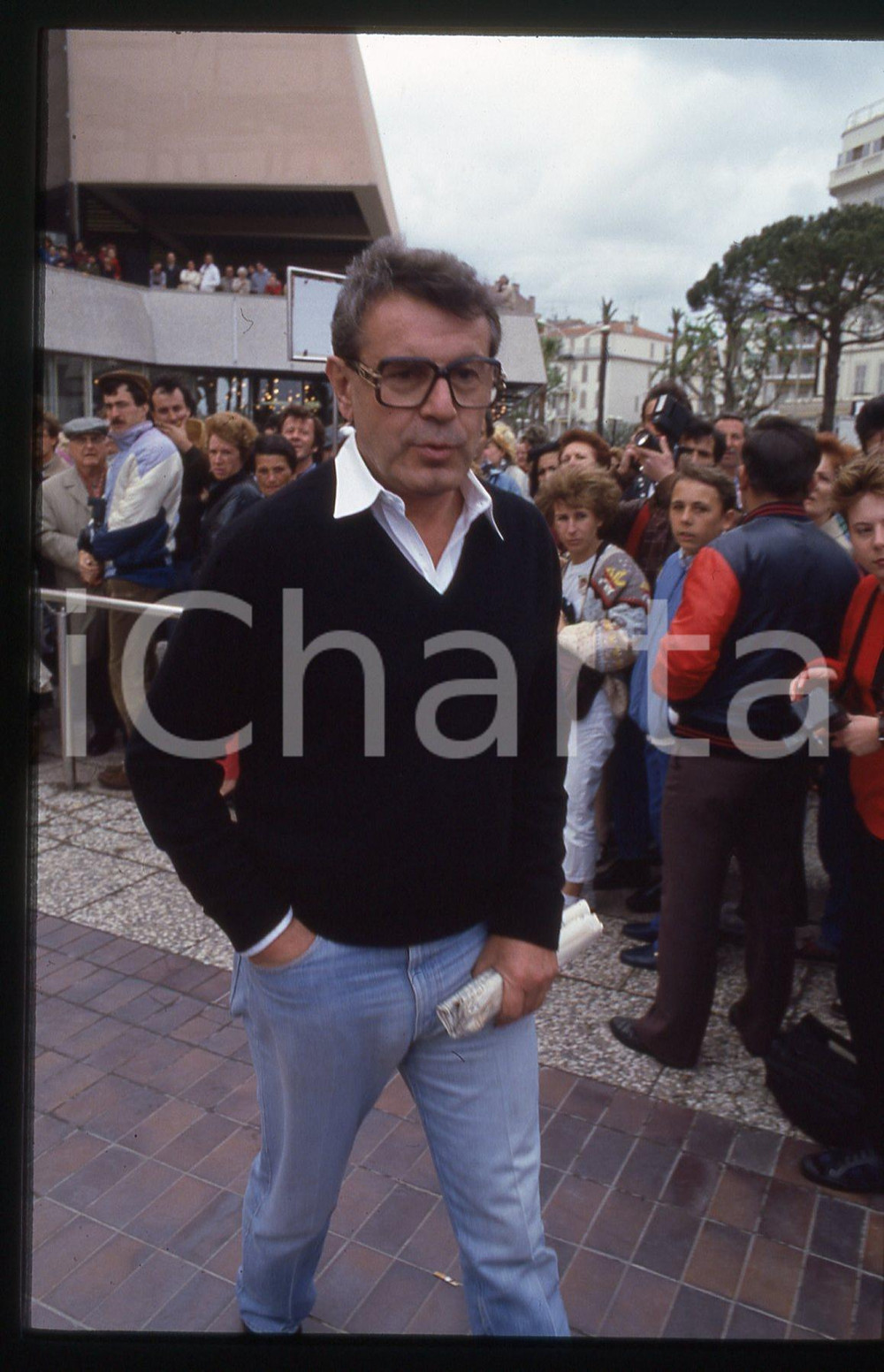 Fotografia d epoca originale 35mm vintage slide 1985 CANNES Milos FORMAN Presidente Giuria del Festival 2 1