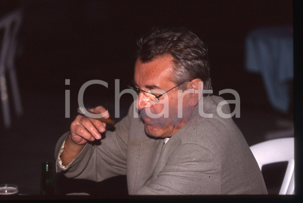 35mm vintage slide* 1990ca CINEMA Milos FORMAN ritratto del regista con sigaro 2