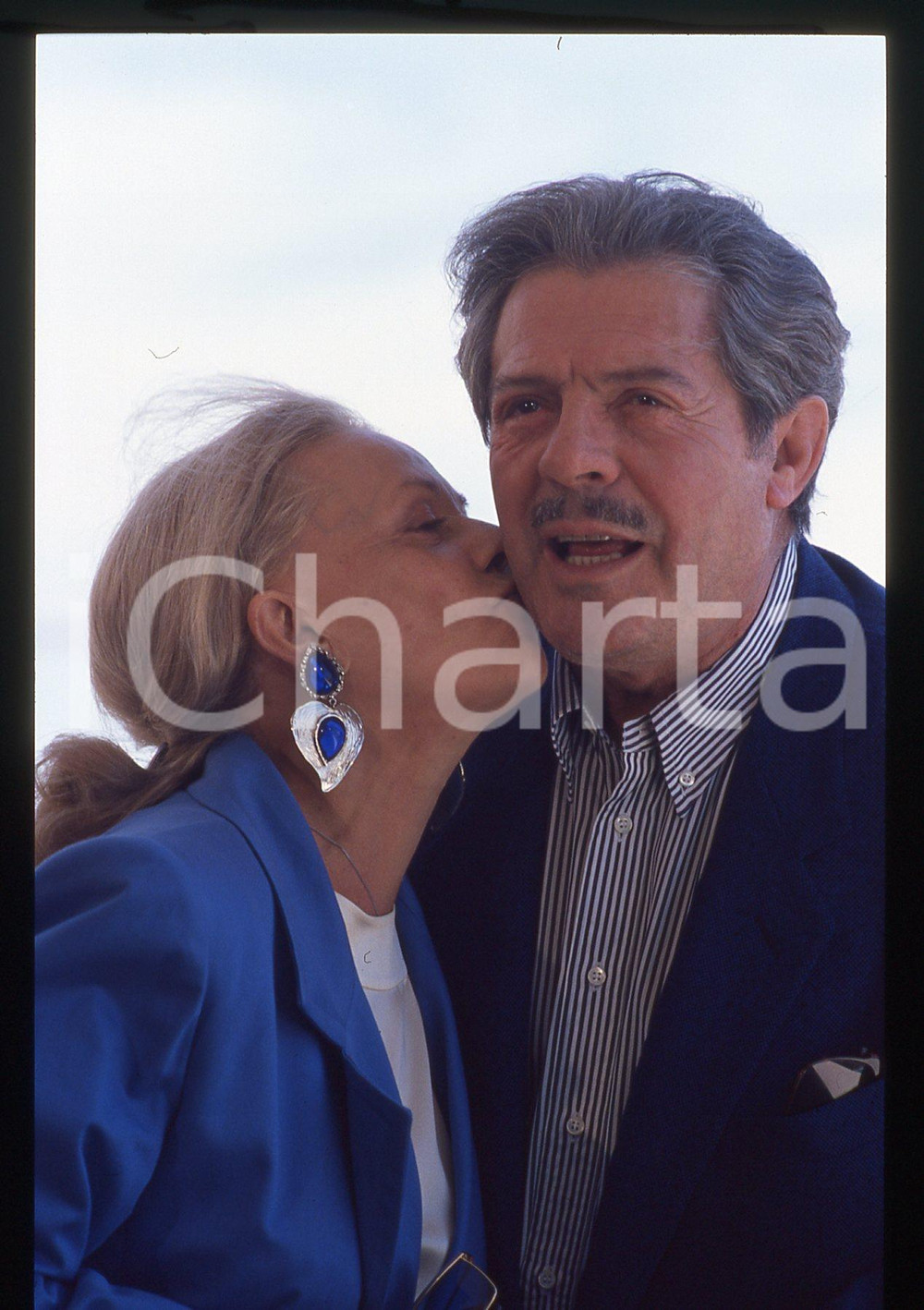 35mm vintage slide* 1991 Festival CANNES Jeanne MOREAU e Marcello MASTROIANNI 2