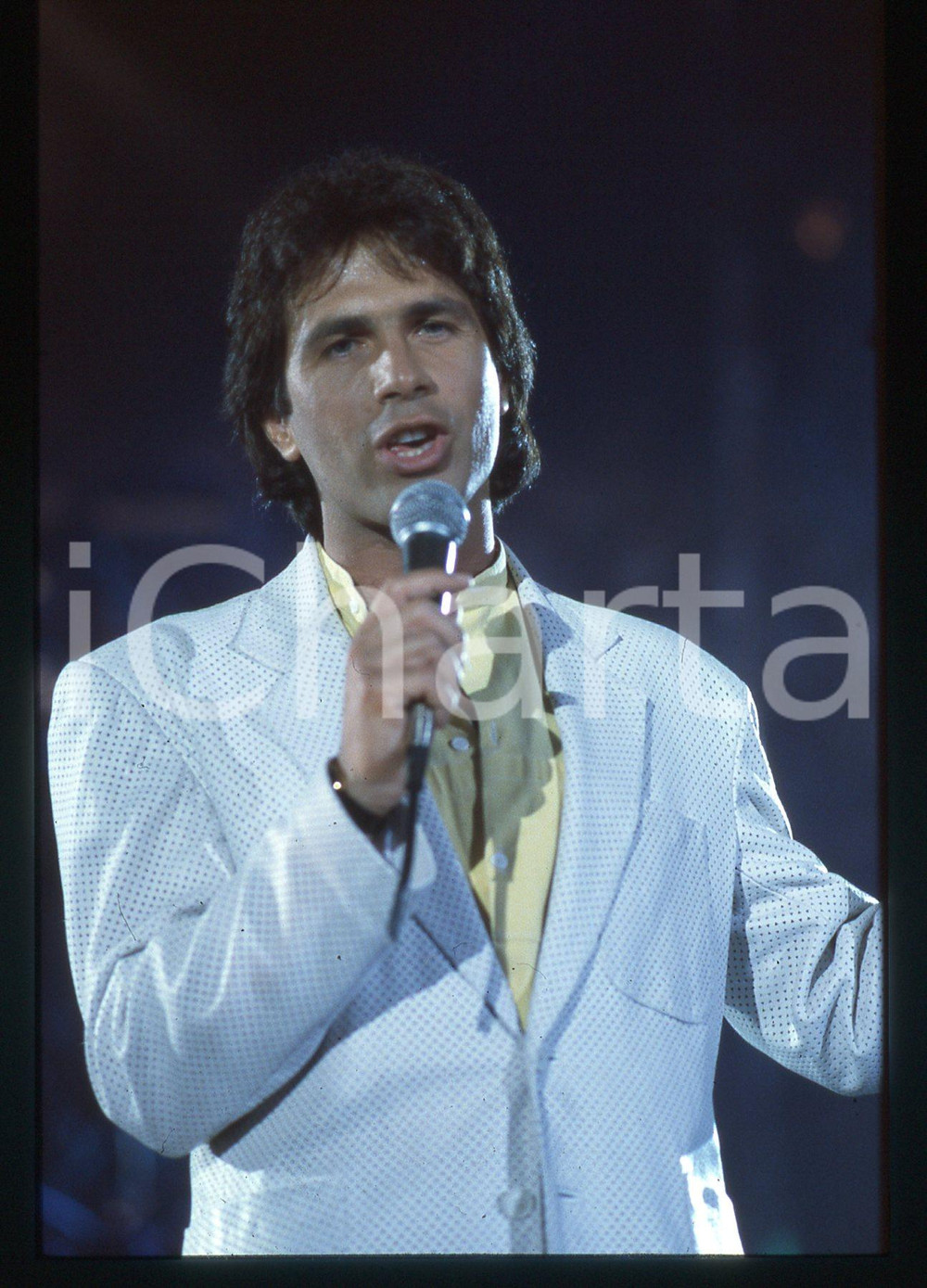 35mm vintage slide* 1985ca ITALIA MUSICA - Alex DAMIANI durante un concerto