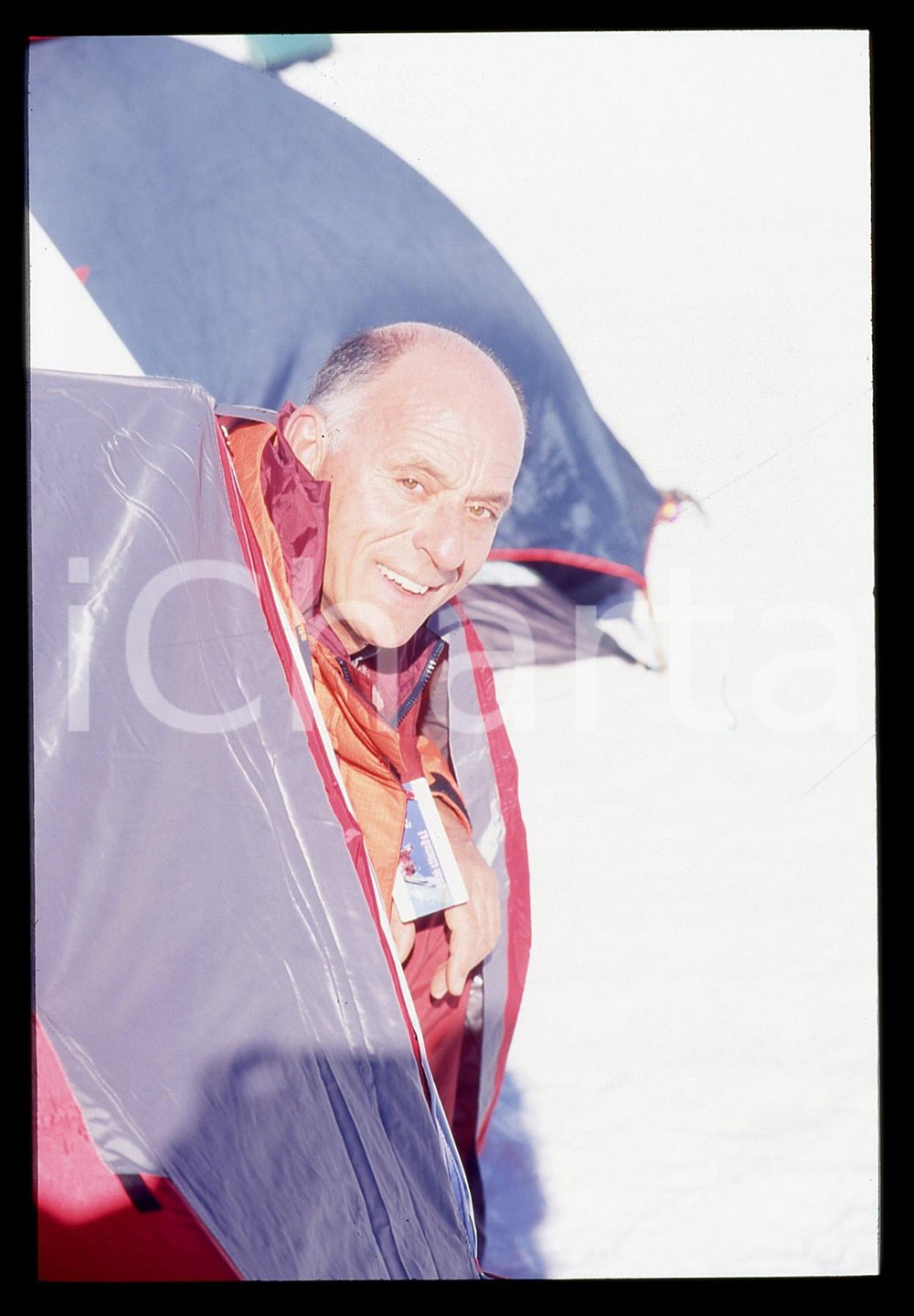 35mm vintage slide* 2001 CERVINIA - Monsignor Liberio ANDREATTA al campo base 2