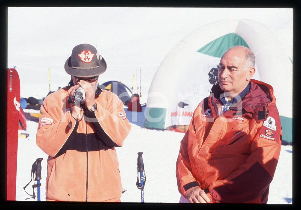 35mm vintage slide* 2001 CERVINIA Monsignor Liberio ANDREATTA e Antonio VIZZI 2