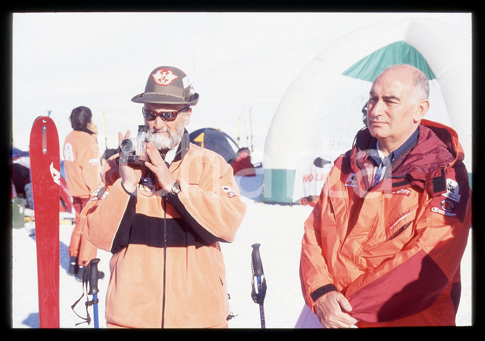 35mm vintage slide* 2001 CERVINIA Monsignor Liberio ANDREATTA e Antonio VIZZI 3