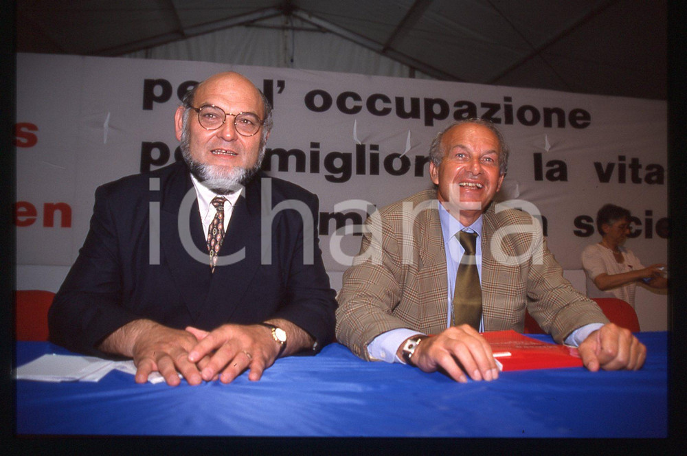 35mm vintage slide* 1998 POLITICA - PRC Fausto BERTINOTTI con PCF Robert HUE (7)