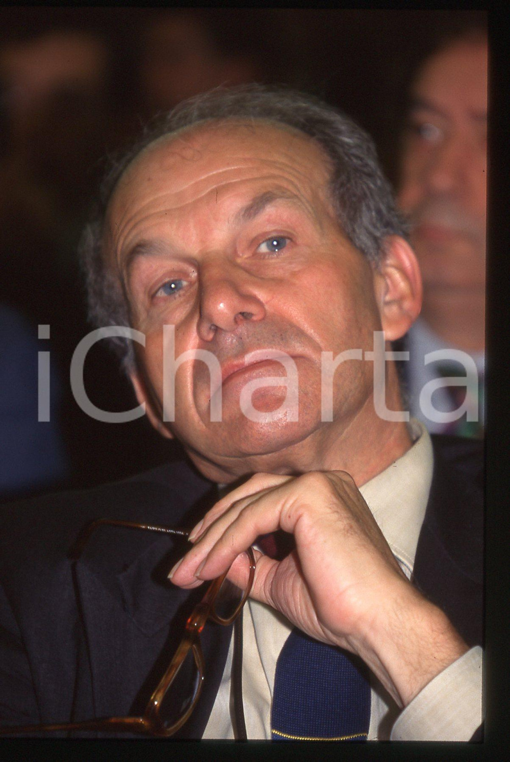 35mm vintage slide* 1997 CERNOBBIO - Fausto BERTINOTTI al Seminario AMBROSETTI