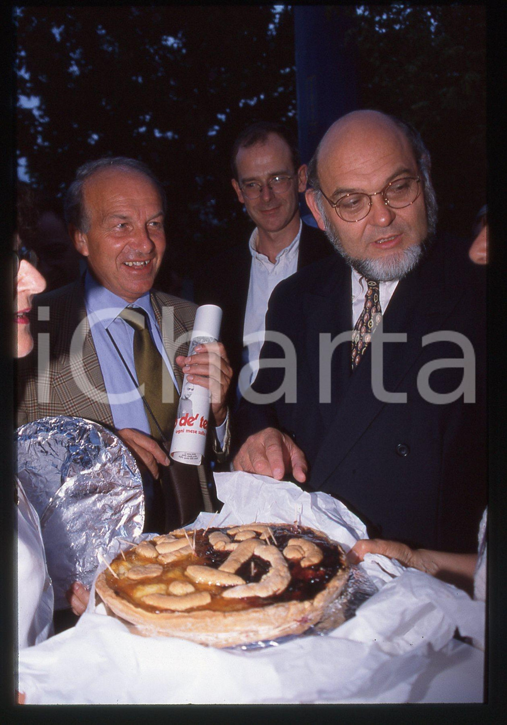 35mm vintage slide* 1998 POLITICA - PRC Fausto BERTINOTTI con PCF Robert HUE 12