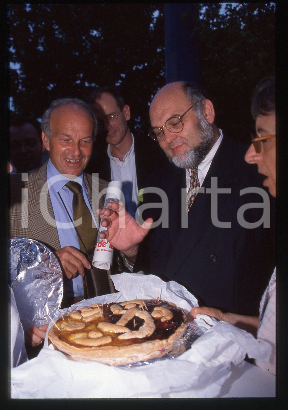 35mm vintage slide* 1998 POLITICA - PRC Fausto BERTINOTTI con PCF Robert HUE 15