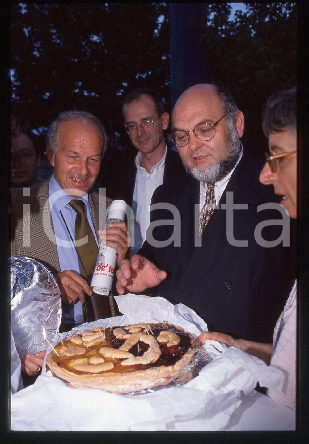 35mm vintage slide* 1998 POLITICA - PRC Fausto BERTINOTTI con PCF Robert HUE 19