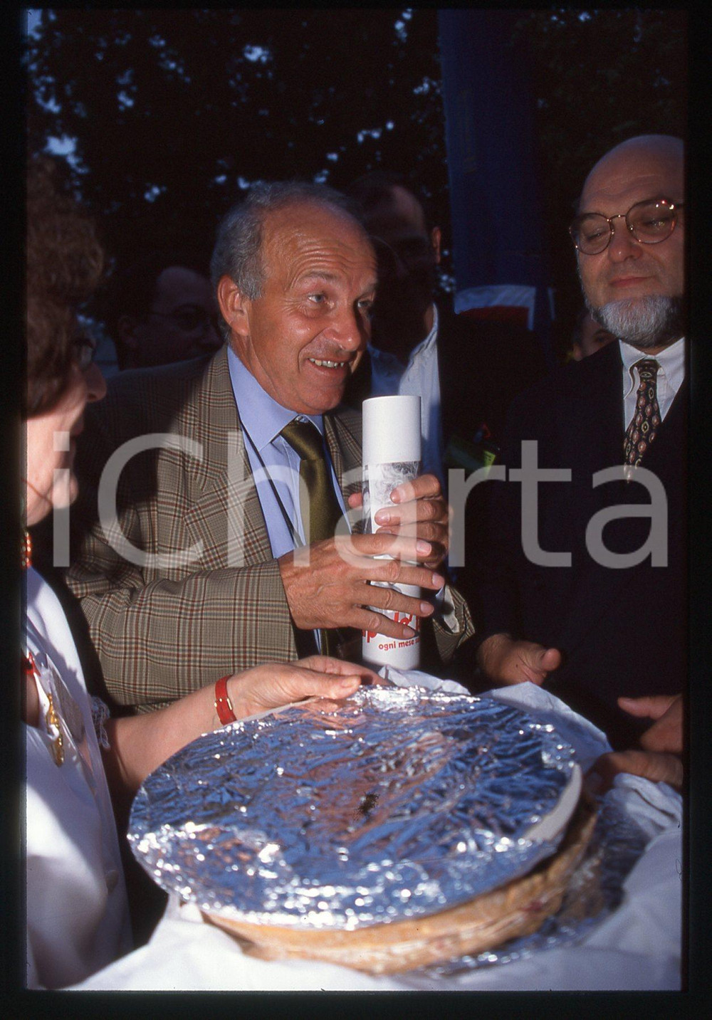 35mm vintage slide* 1998 POLITICA - PRC Fausto BERTINOTTI con PCF Robert HUE 21