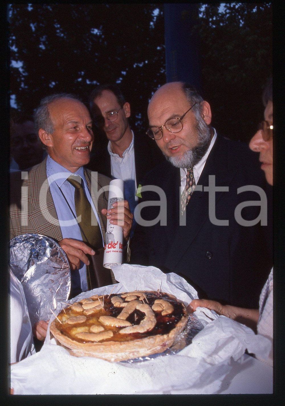35mm vintage slide* 1998 POLITICA - PRC Fausto BERTINOTTI con PCF Robert HUE 25