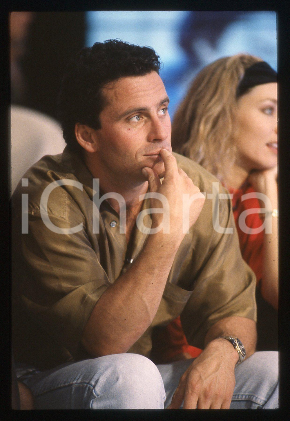 35mm vintage slide* 1990ca BEAUTIFUL Soap Opera - Ethan WAYNE e Shari SHATTUCK