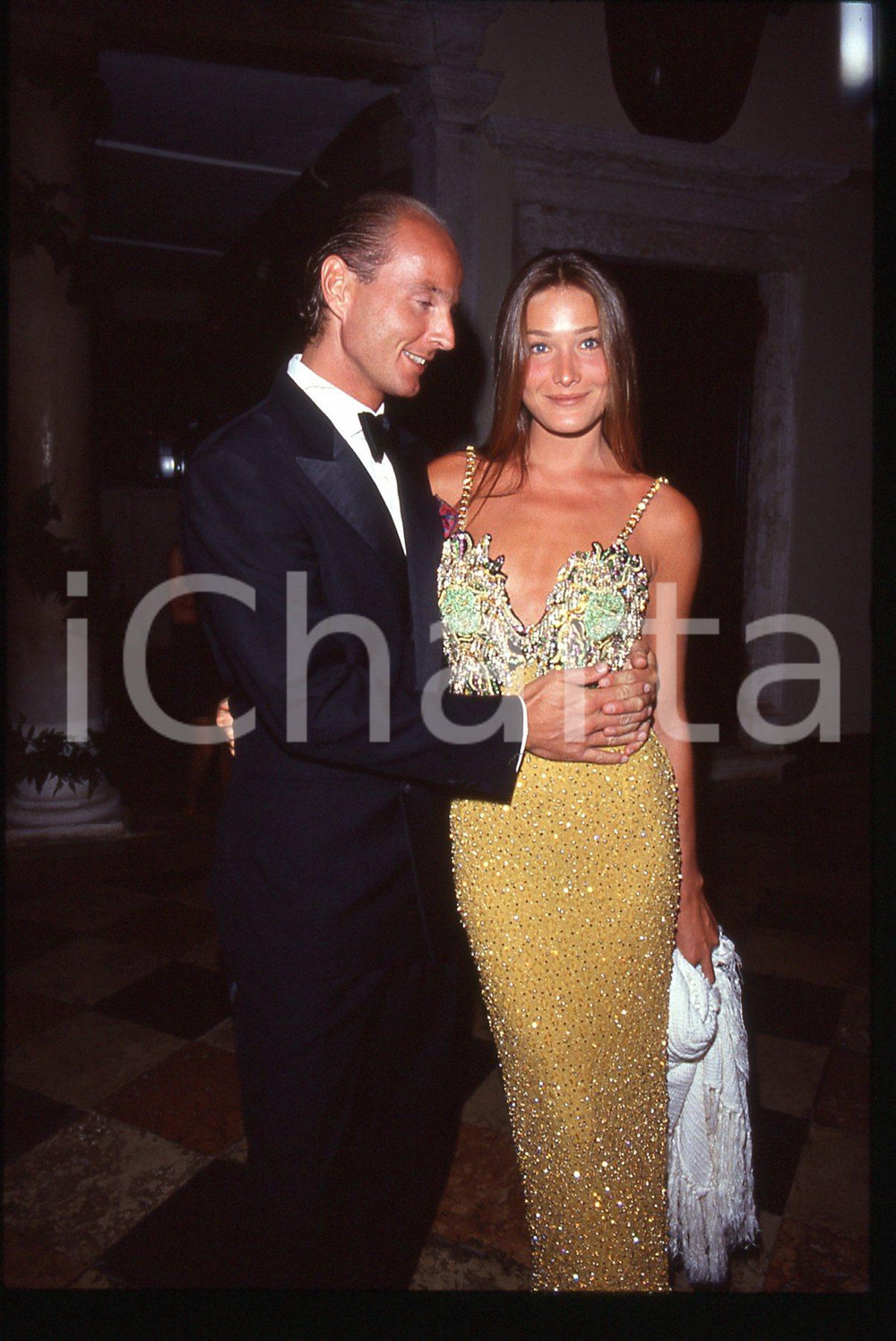 Fotografia d epoca originale 35mm vintage slide1989 VENEZIA Casa VOLPI Carla BRUNI e Dimitri KARAGEORGEVIC 9 1