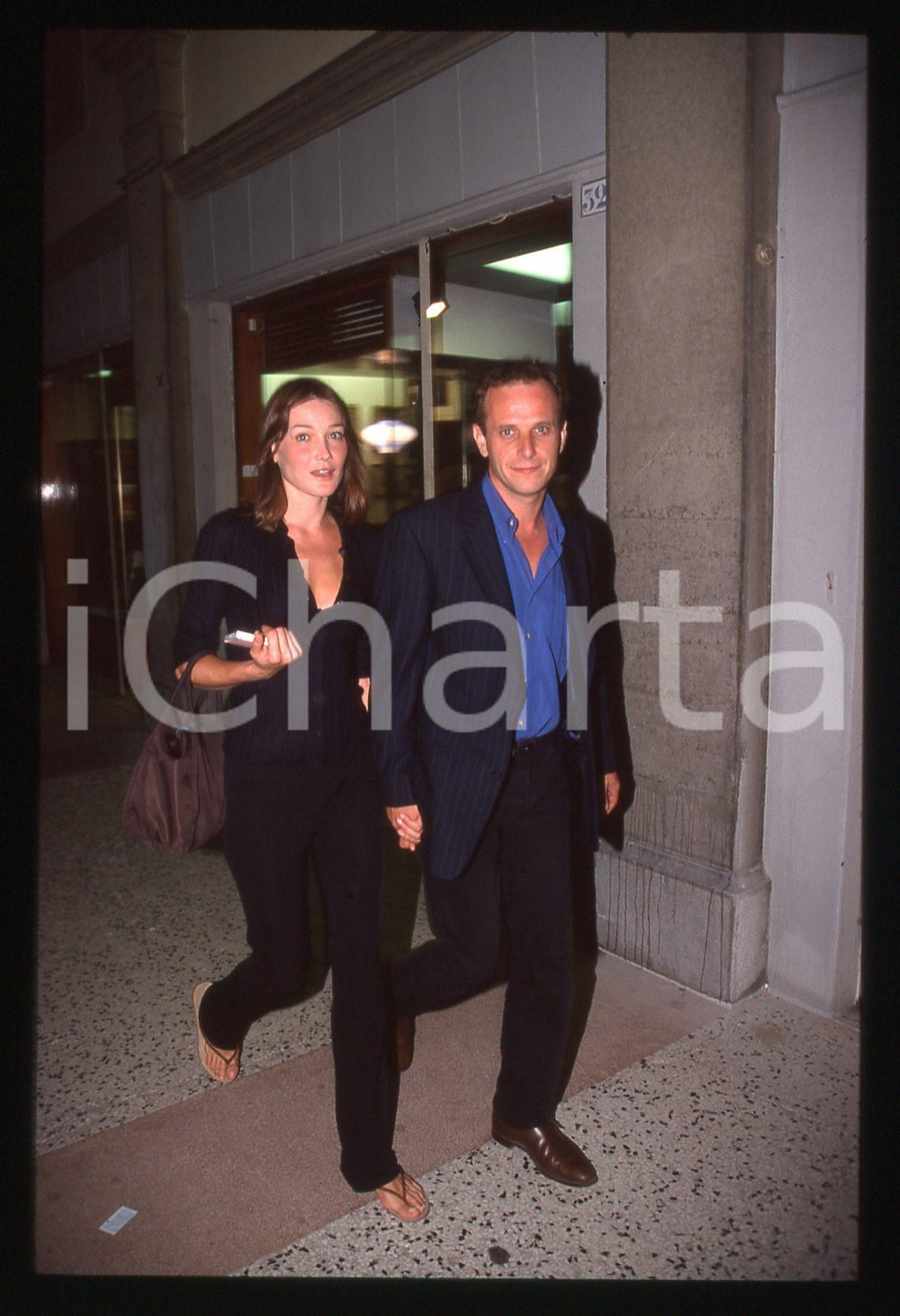 Fotografia d epoca originale 35mm vintage slide 1990ca MILANO Carla BRUNI Ritratto della modella 1