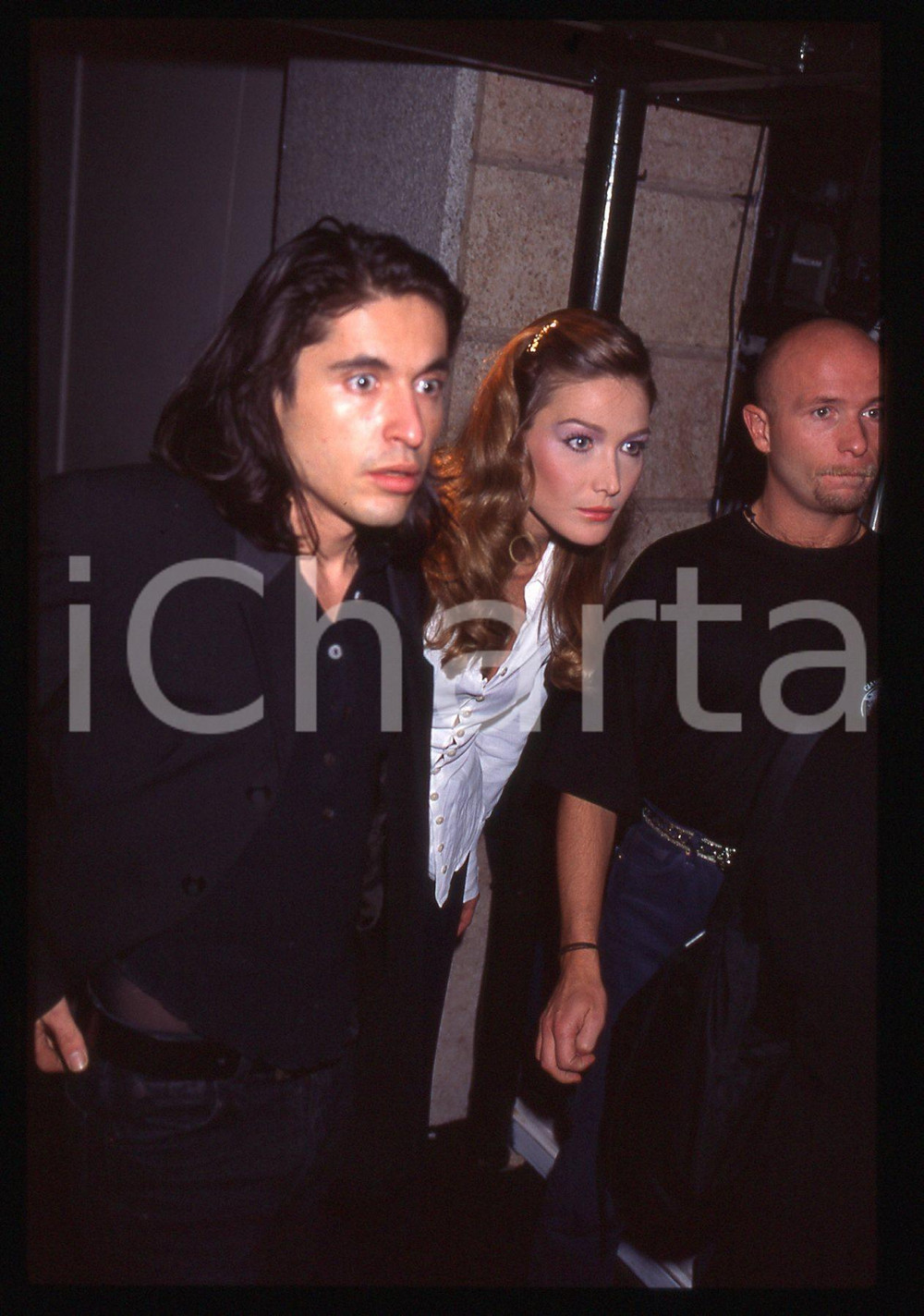 Fotografia d epoca originale 35mm vintage slide 1990ca COSTUME  Carla Bruni e Arno KLARSFELD 1
