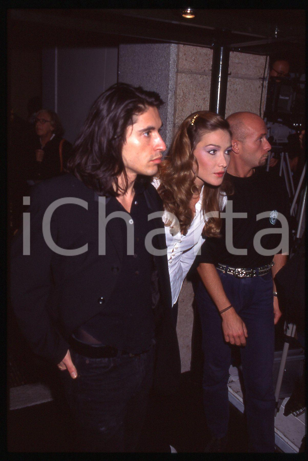 Fotografia d epoca originale 35mm vintage slide 1990ca COSTUME  Carla Bruni e Arno KLARSFELD 2 1