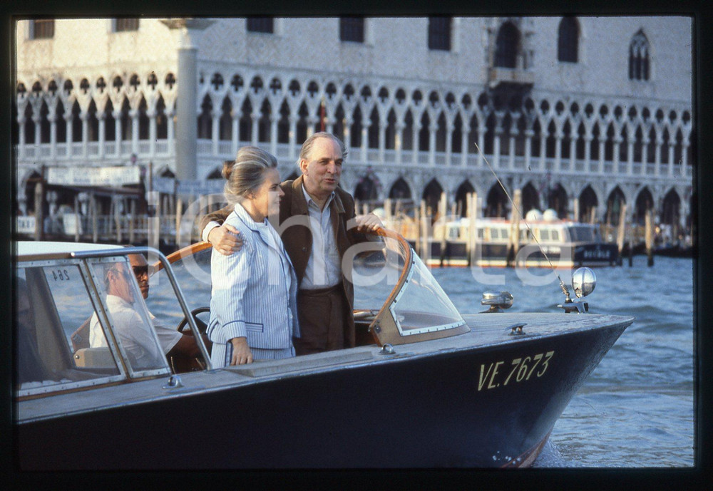 Fotografia d epoca originale 35mm vintage slide 1983 Festival VENEZIA  Ingmar BERGMAN e Ingrid VON ROSEN 2 1