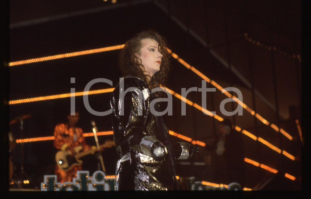 Fotografia d epoca originale 35mm vintage slide 1984 Festival SANREMO Boy GEORGE CULTURE CLUB in VICTIMS 1