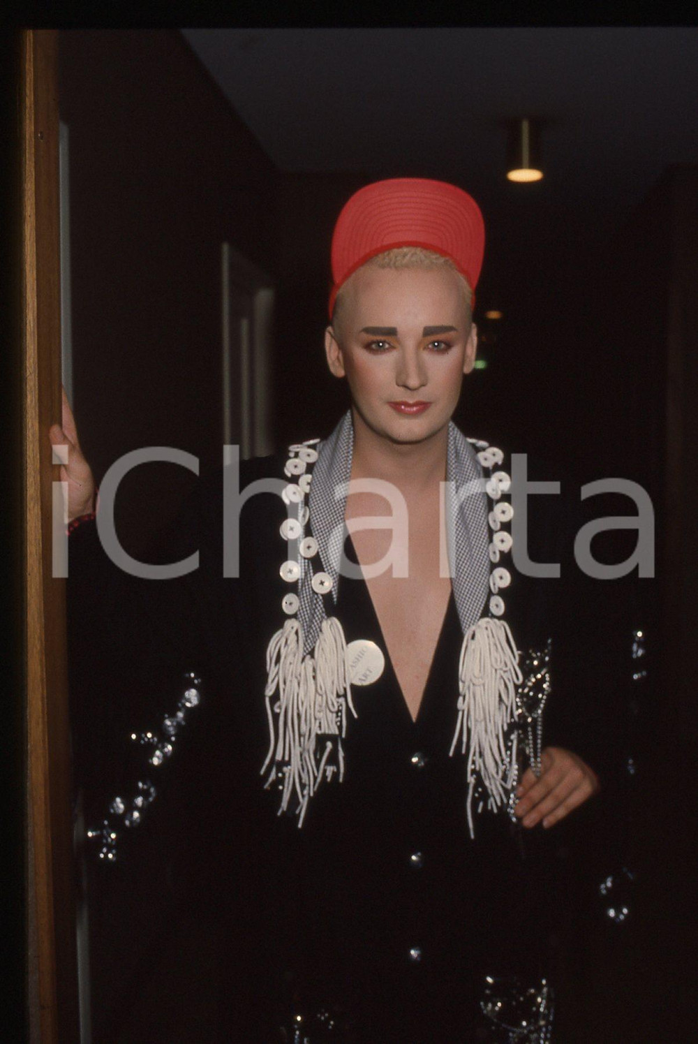 Fotografia d epoca originale 35mm vintage slide 1987 SAINT VINCENT  Boy GEORGE a Un disco per l Estate 1