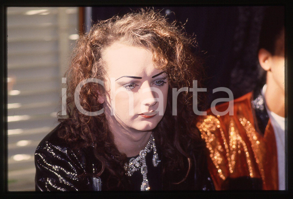 Fotografia d epoca originale 35mm vintage slide 1984 SANREMO  Boy GEORGE al Festival della Canzone 1