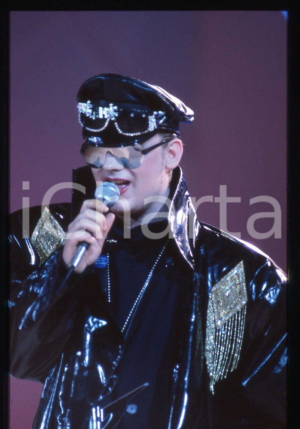 Fotografia d epoca originale 35mm vintage slide 1985 SAINT VINCENT Boy GORGE CULTURE CLUB in LOVE IS LOVE 4 1