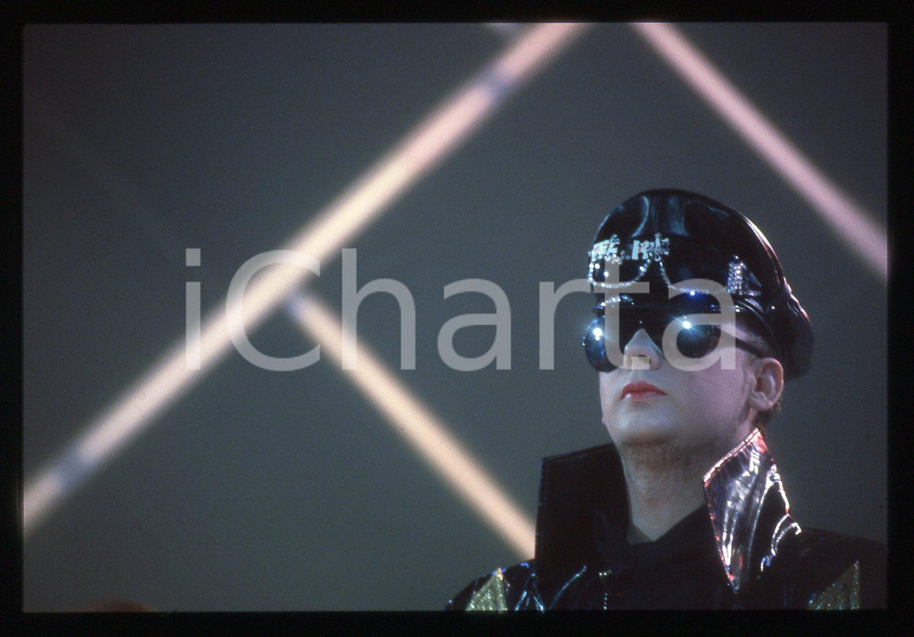 Fotografia d epoca originale 35mm vintage slide 1985 SAINT VINCENT Boy GORGE CULTURE CLUB in LOVE IS LOVE 19 1