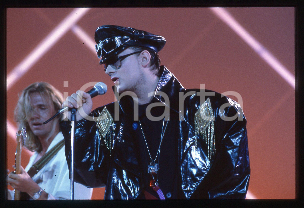 Fotografia d epoca originale 35mm vintage slide 1985 SAINT VINCENT Boy GORGE CULTURE CLUB in LOVE IS LOVE 27 1