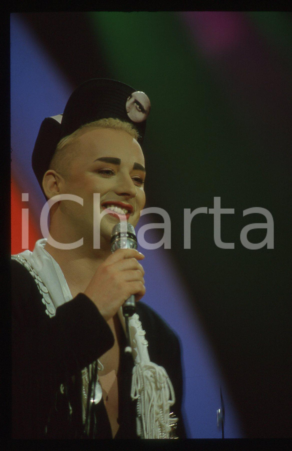 Fotografia d epoca originale 35mm vintage slide 1987 SAINT VINCENT ESTATE Boy GORGE in KEEP IN MY MIND 4 1