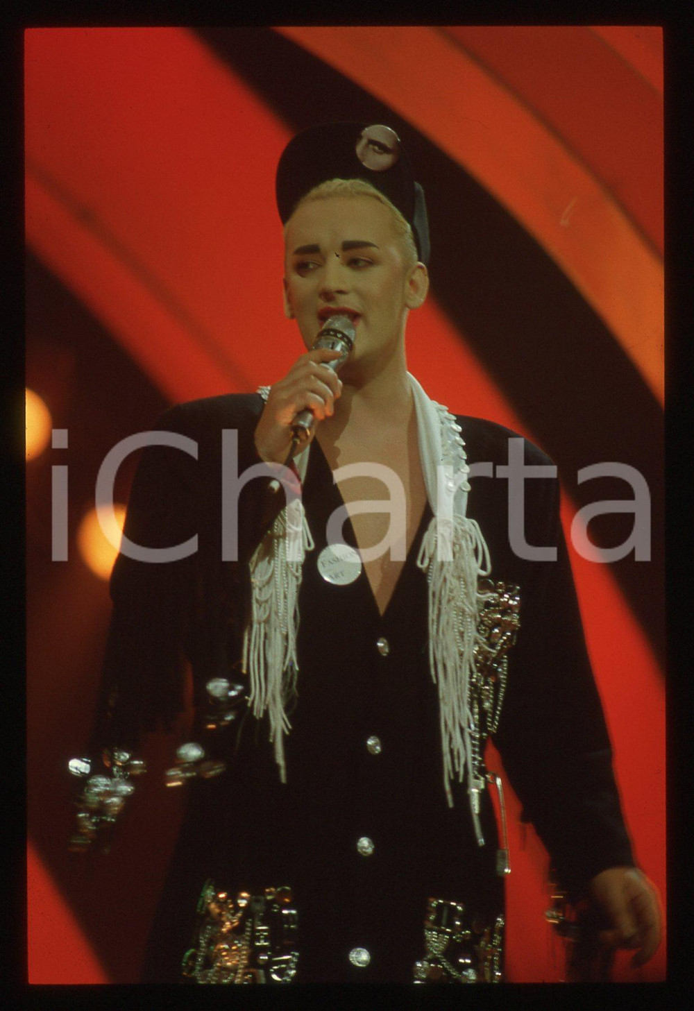 Fotografia d epoca originale 35mm vintage slide 1987 SAINT VINCENT ESTATE Boy GORGE in KEEP IN MY MIND 6 1