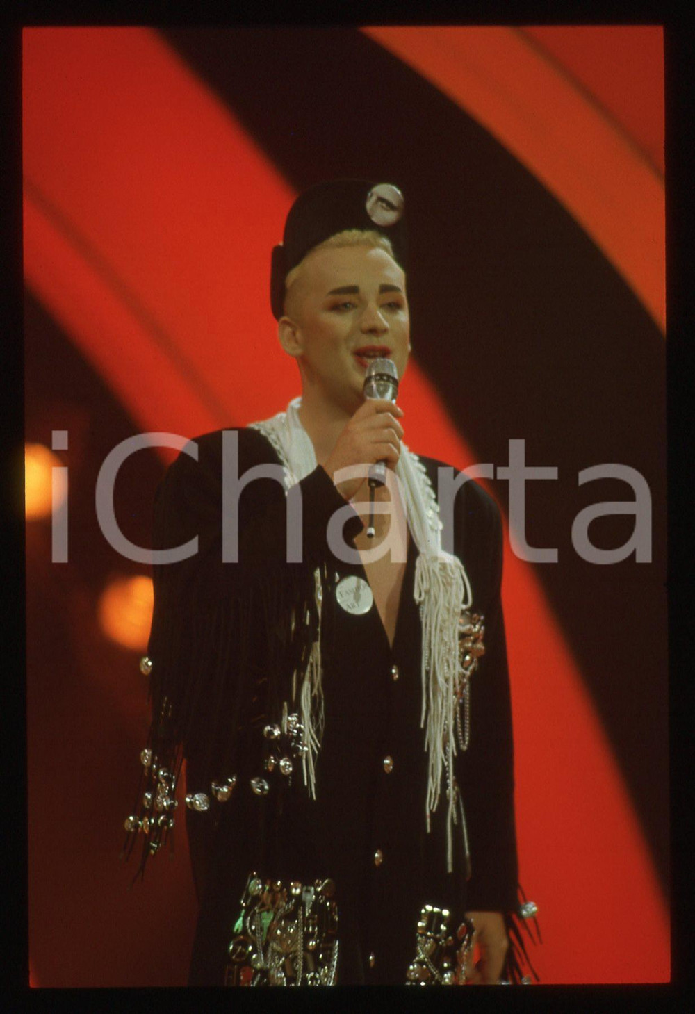 Fotografia d epoca originale 35mm vintage slide 1987 SAINT VINCENT ESTATE Boy GORGE in KEEP IN MY MIND 9 1