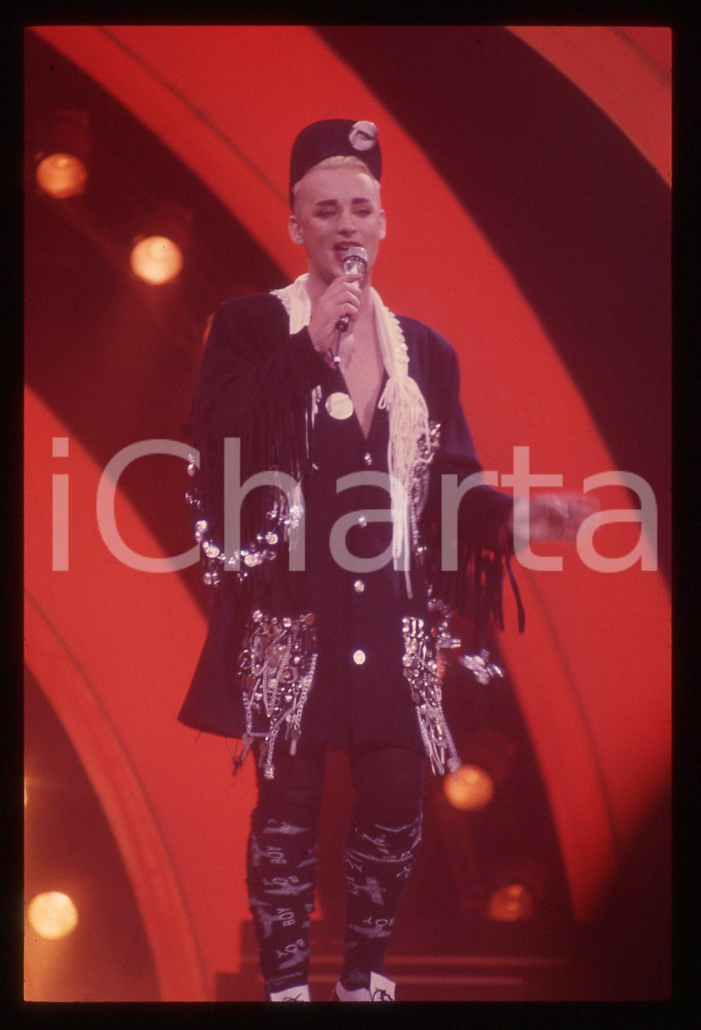 Fotografia d epoca originale 35mm vintage slide 1987 SAINT VINCENT ESTATE Boy GORGE in KEEP IN MY MIND 17 1