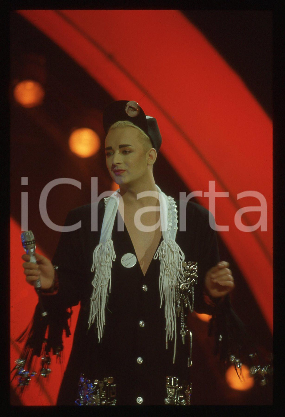 Fotografia d epoca originale 35mm vintage slide 1987 SAINT VINCENT ESTATE Boy GORGE in KEEP IN MY MIND 18 1
