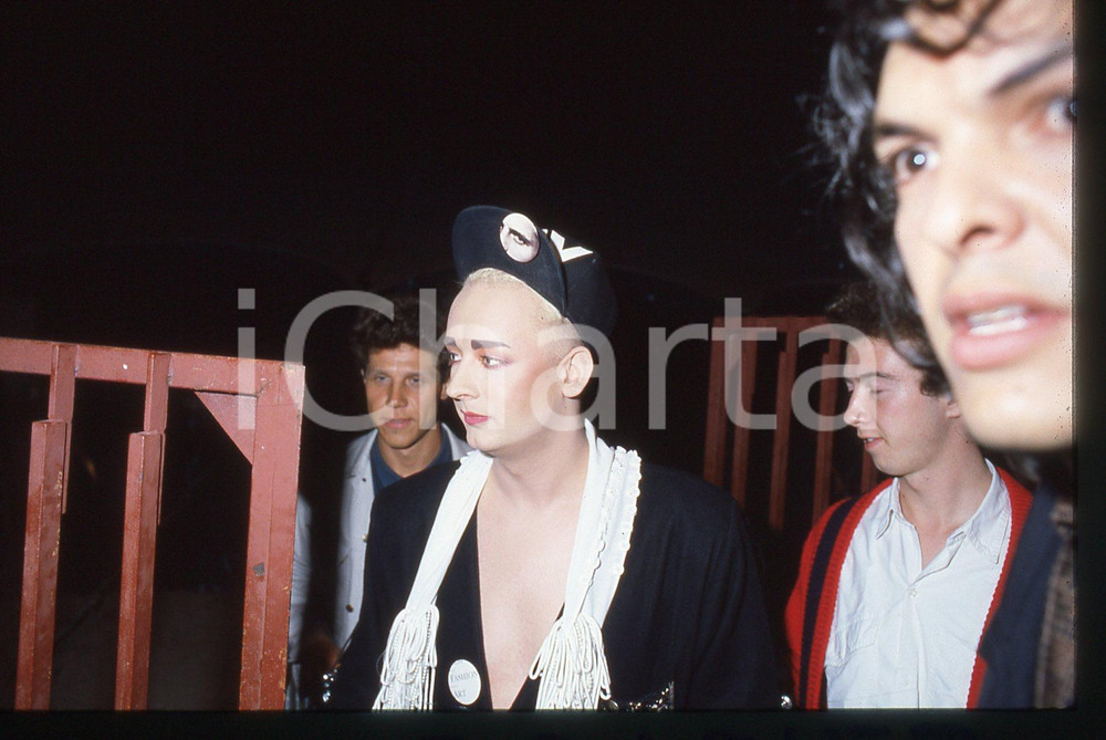 Fotografia d epoca originale 35mm vintage slide 1987 SAINT VINCENT Boy GEORGE a Un disco per l Estate 3 1
