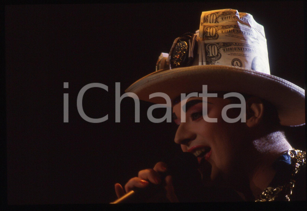 35mm vintage slide* 1987 FIRENZE Boy GEORGE durante un concerto del tour SOLD 11