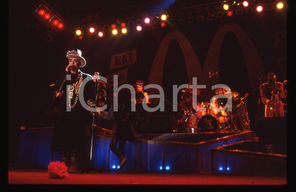 35mm vintage slide* 1987 FIRENZE Boy GEORGE durante un concerto del tour SOLD 14