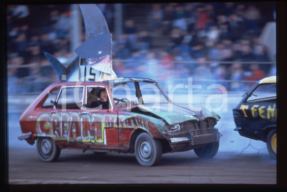 Fotografia d epoca originale 35mm vintage slide 1990ca MUSICA Boy GEORGE durante DEMOLITION DERBY 1 1