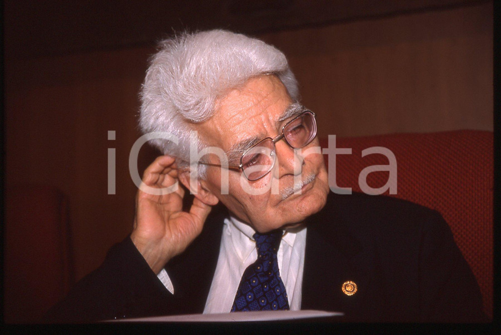 Fotografia d'epoca originale 35mm vintage slide* 1998 MILANO Luigi DI BELLA Conferenza Fondazione CARIPLO 1