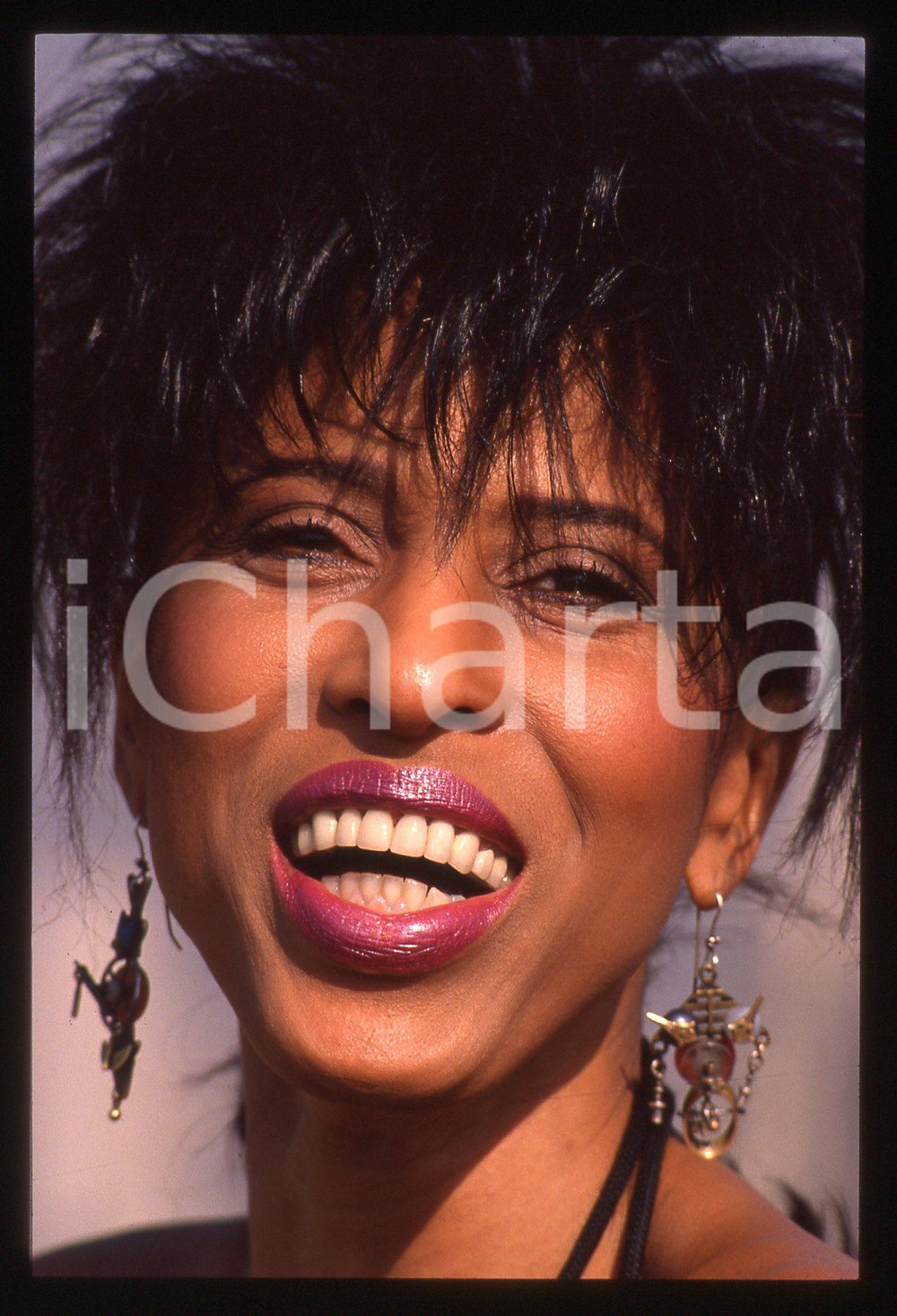 35mm vintage slide* 1990ca MILANO Terrazza MARTINI Nona HENDRYX Ritratto (2)