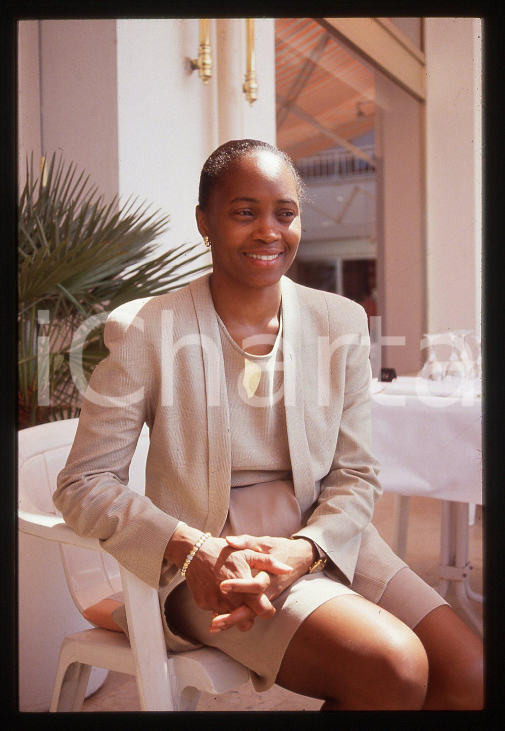 35mm vintage slide* 1995 CANNES Barbara HENDRICKS ospite al CARLTON HOTEL