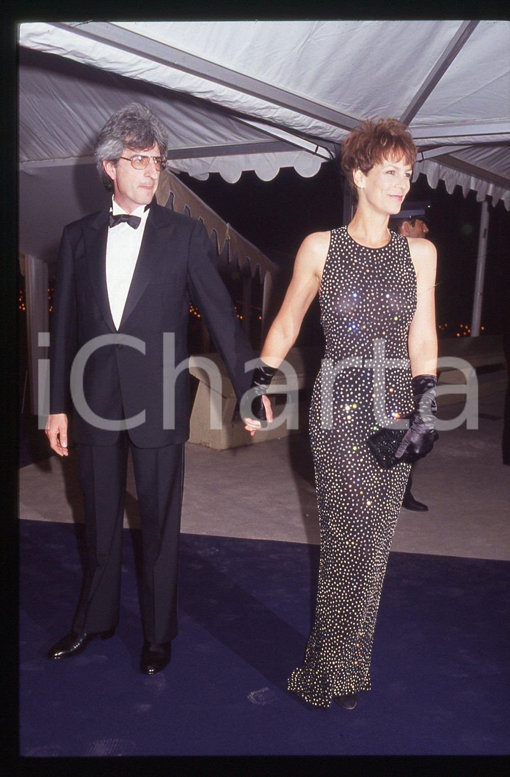 35mm vintage slide* 1992 Festival di CANNES Jamie LEE CURTIS e René CLEITMAN *2
