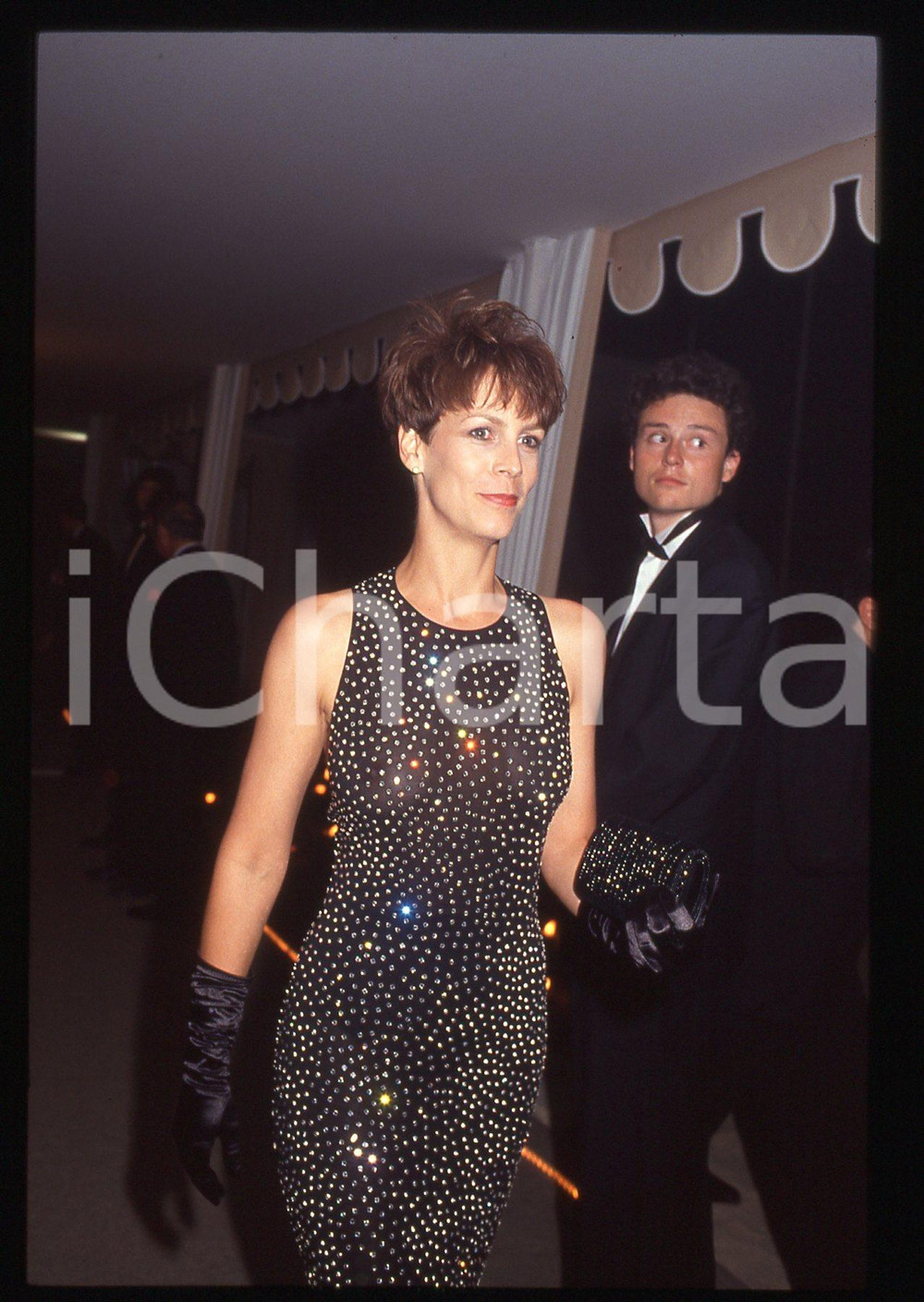 35mm vintage slide* 1992 CANNES Jamie LEE CURTIS alla serata apertura Festival 2