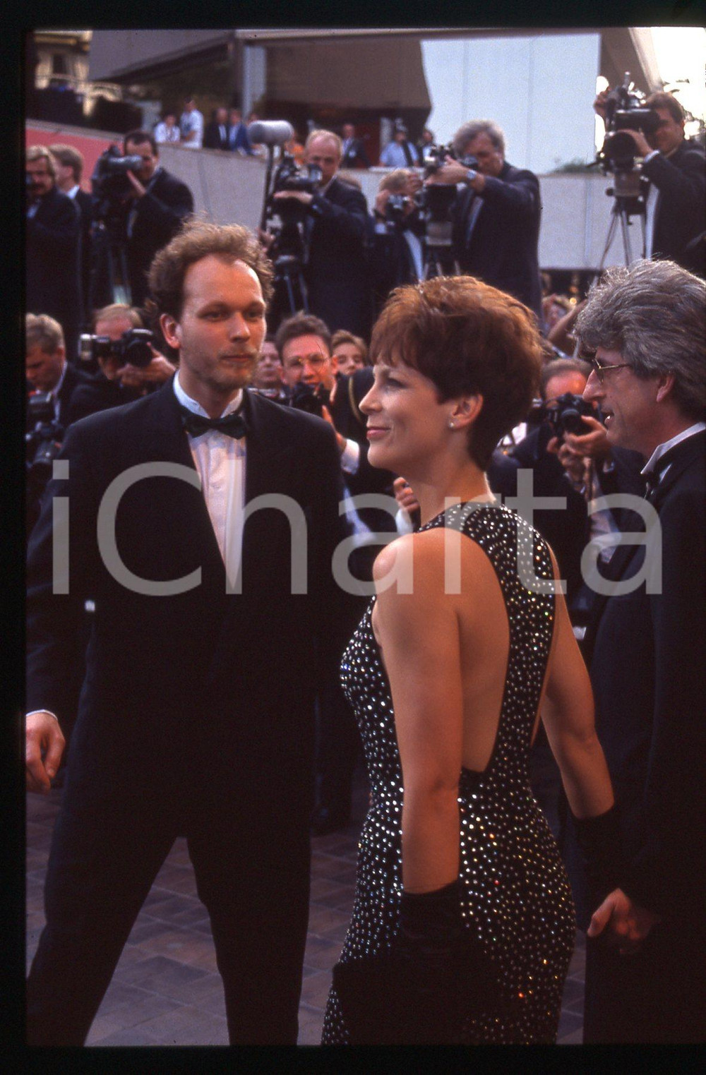 35mm vintage slide* 1992 Festival di CANNES Jamie LEE CURTIS e René CLEITMAN *6