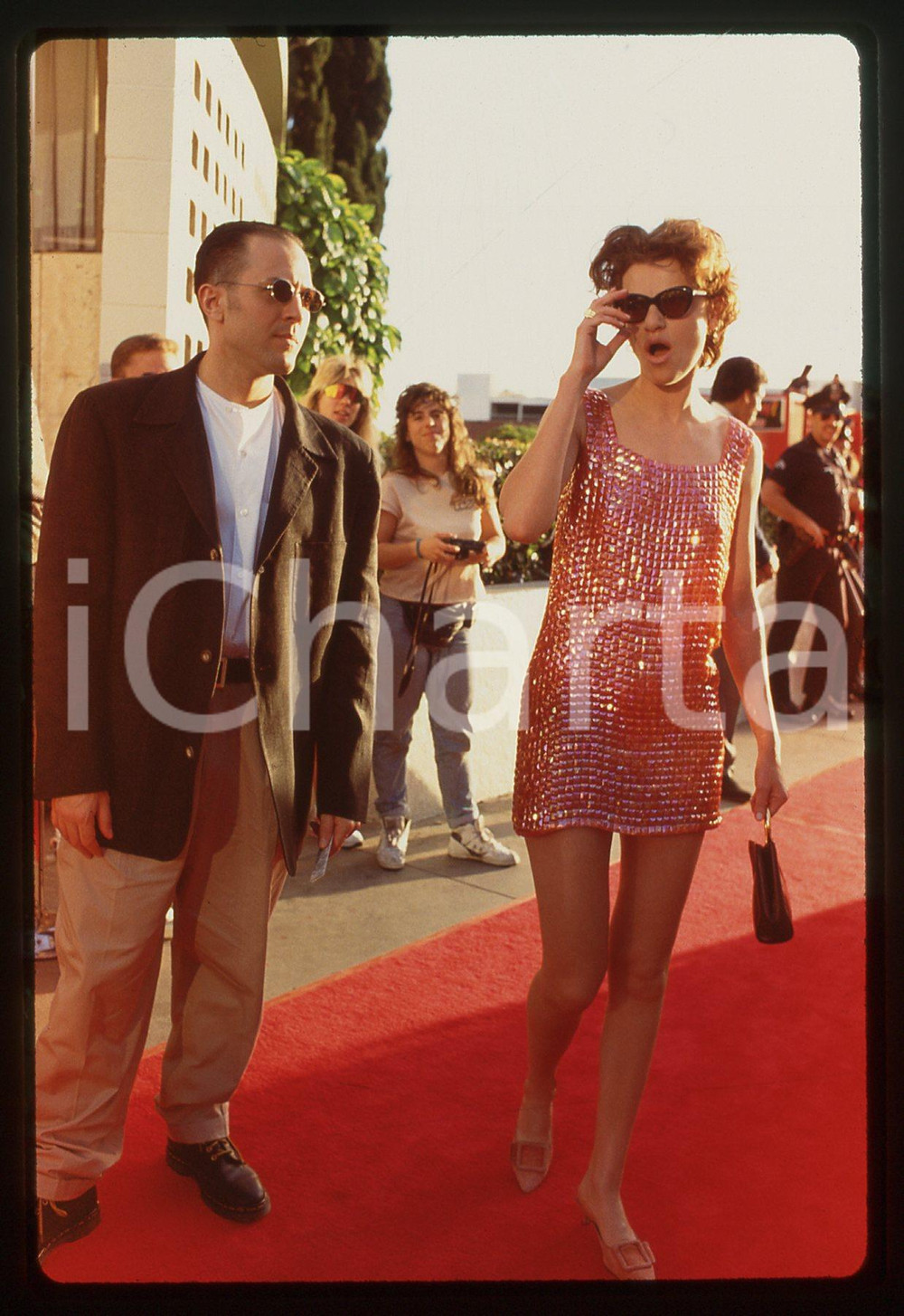 35mm vintage slide* 1990 CINEMA Sandra BERNHARD ritratta sul red carpet
